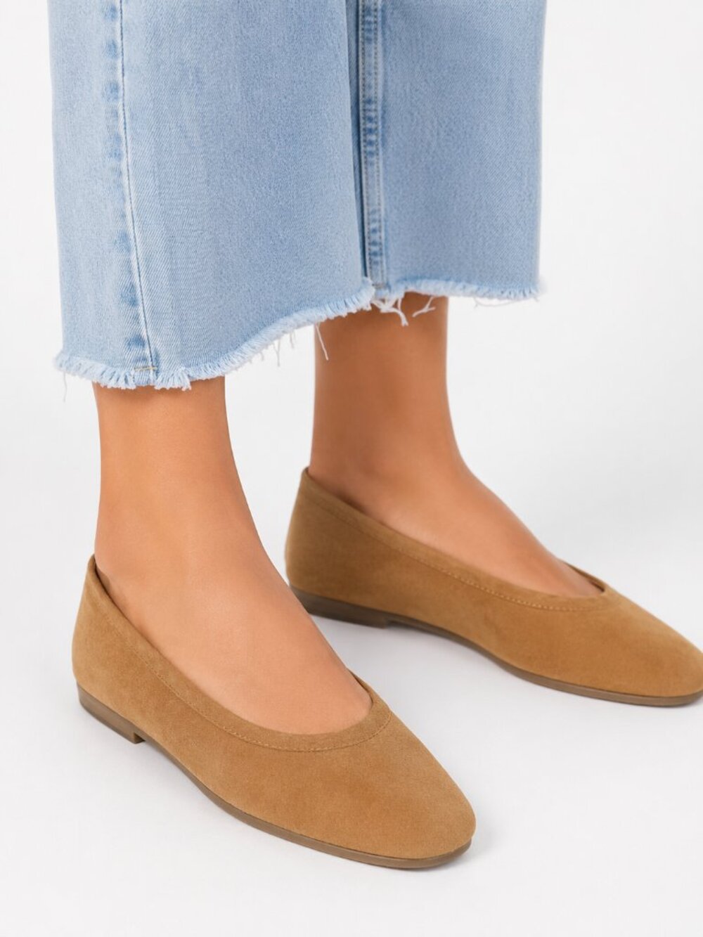 NWT A New Day Neve Khaki Suede Slip On Ballet Flats Memory Foam Insole Size 10